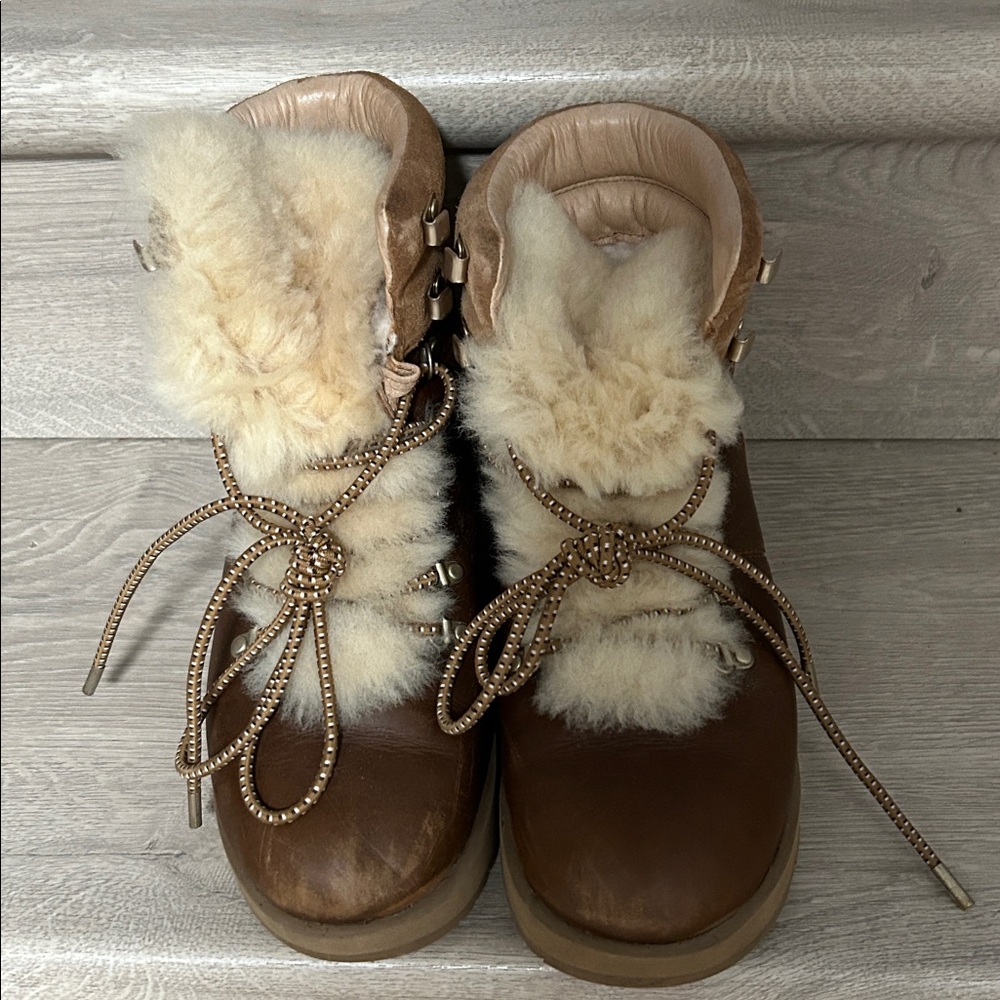 UGG Tan and Brown Leather Boots
